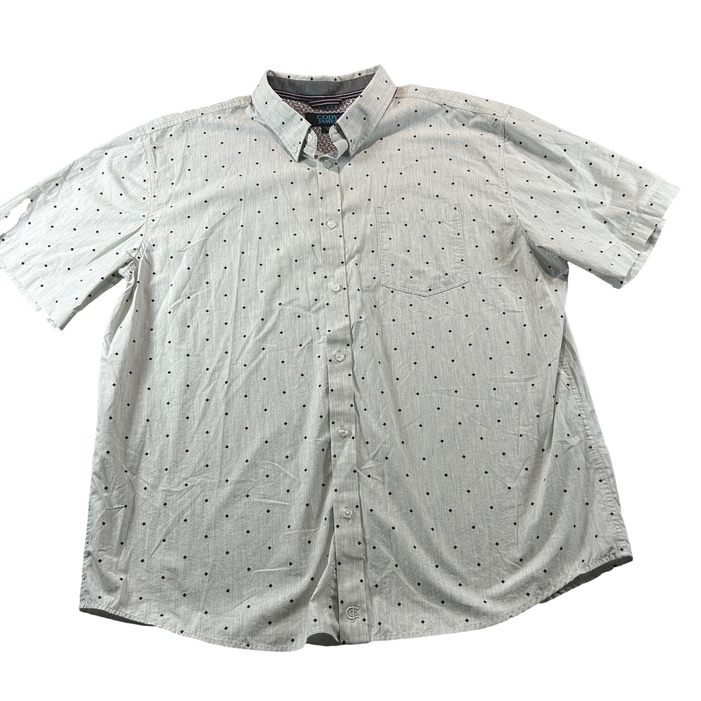 Cody James Button Down Shirt Mens XL Gray Diamond Print Short Sleeve Western - Picture 2 of 8